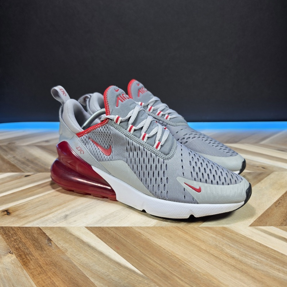 Nike Air Max 270 Particle Gray University Red CW7048-001 Men's Size 9.5